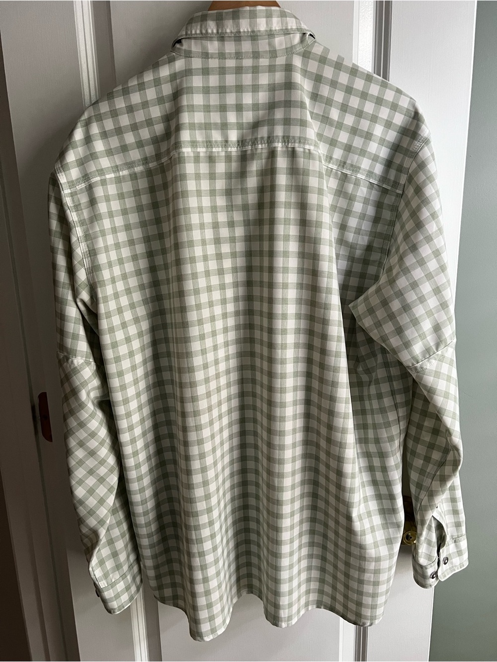 Orvis Light Green Plaid Button-Down Technical Work Shirt - Picture 2 of 11